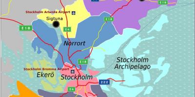 Térkép Stockholm megye