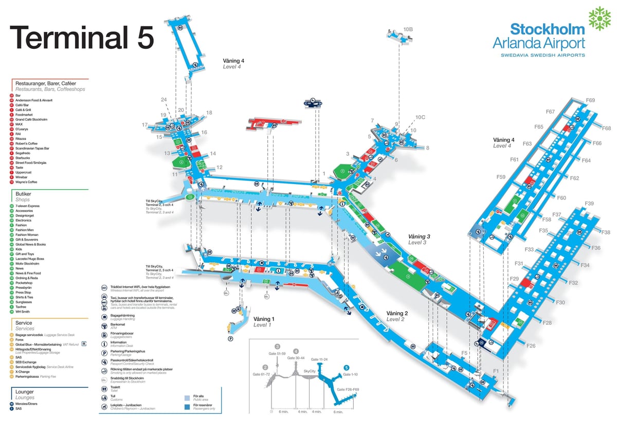 Stockholm repülőtéri terminál 5 térkép