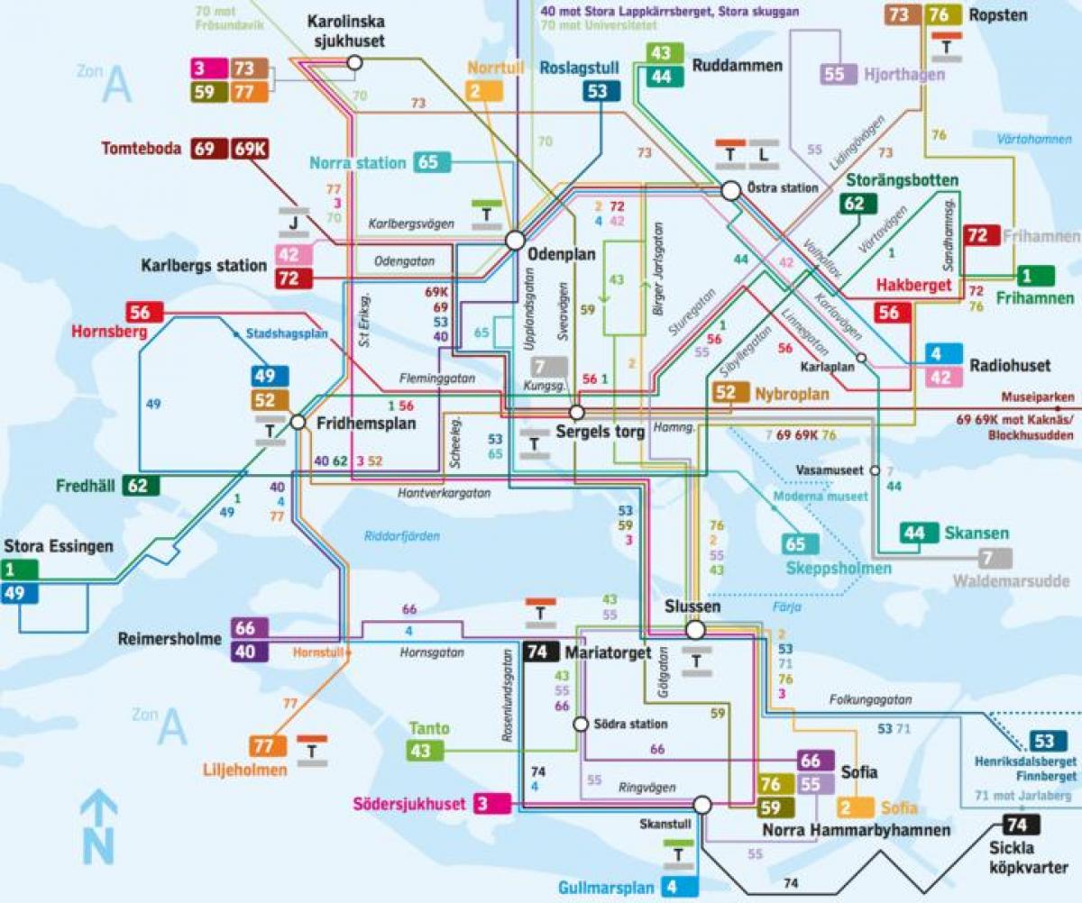 Stockholm buszjárat térkép