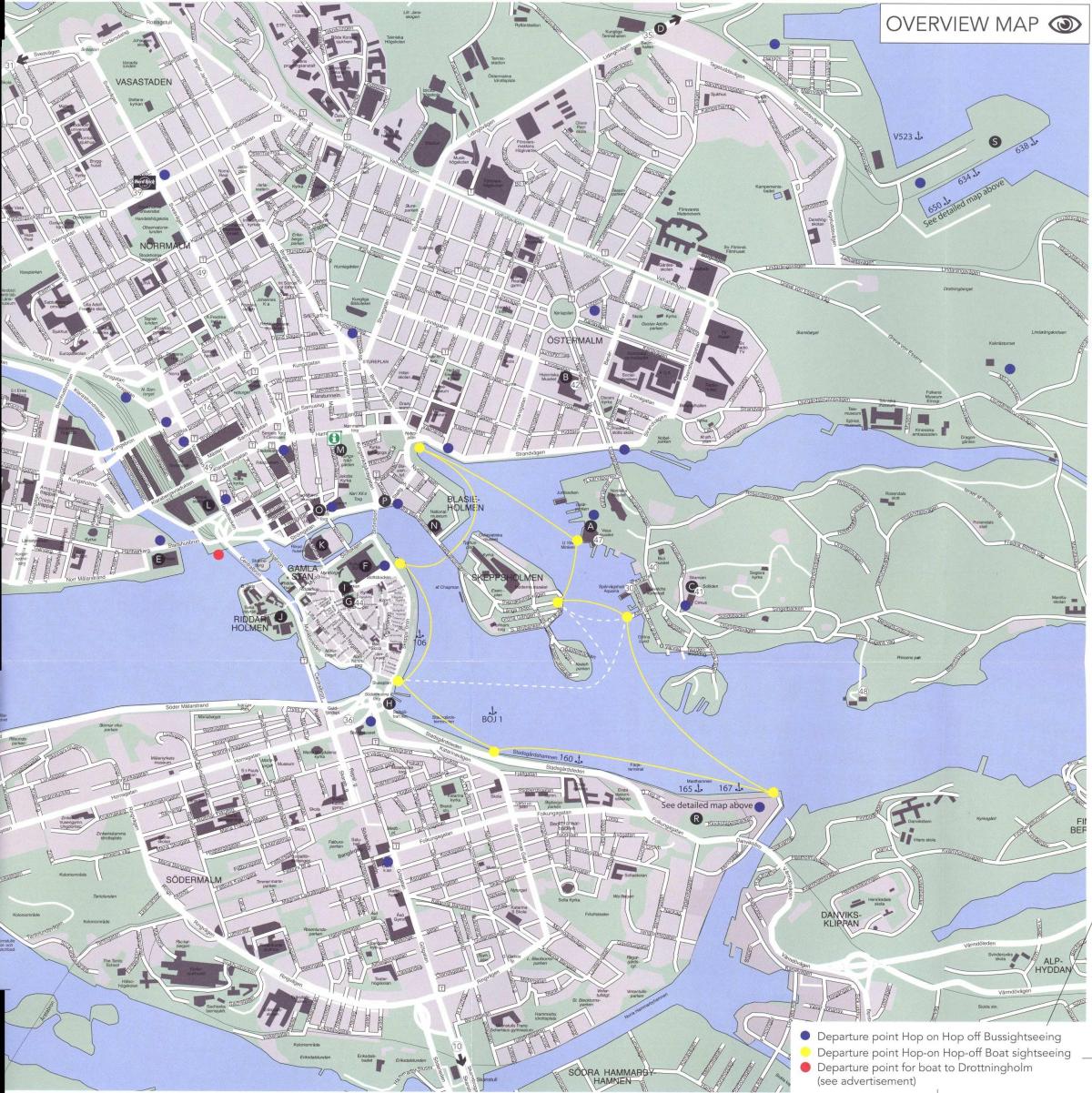 térkép Stockholm központjában.