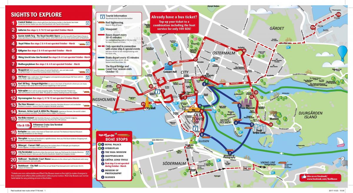 Stockholm piros busz térkép