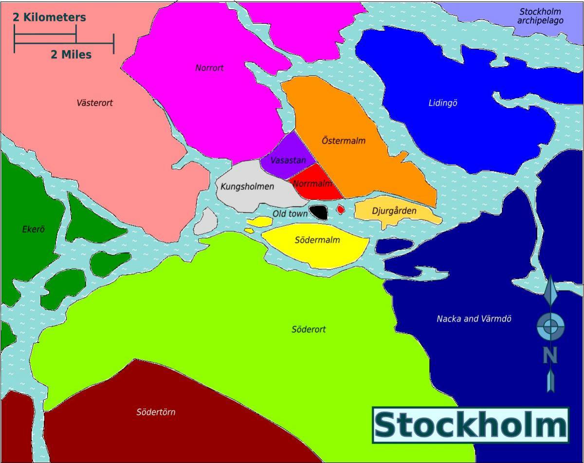 térkép Stockholm kerületek