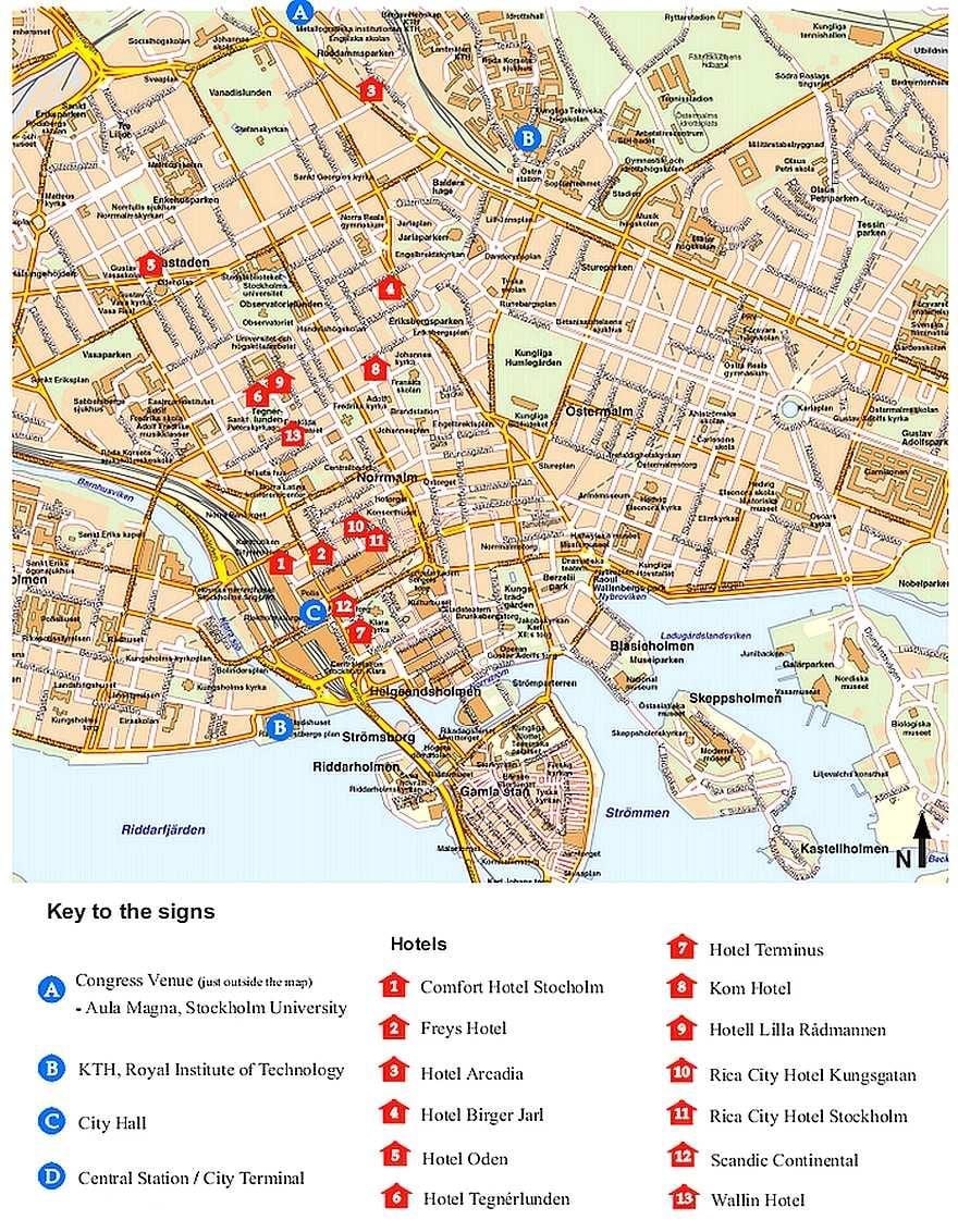 Stockholm turisztikai látnivalók térkép