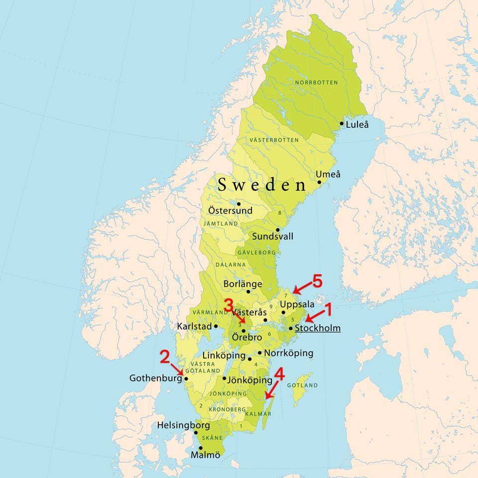 térkép Stockholm strandok