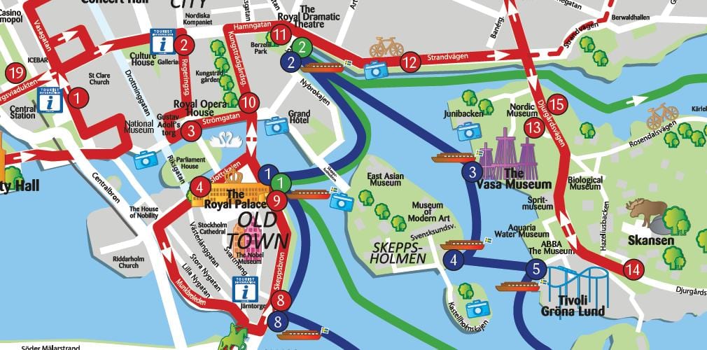 Stockholm érdekes pontok térkép