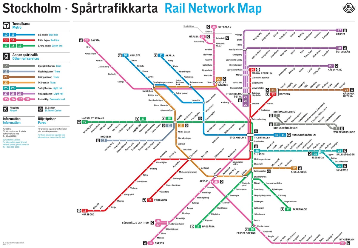 Stockholm vasúti hálózat térkép