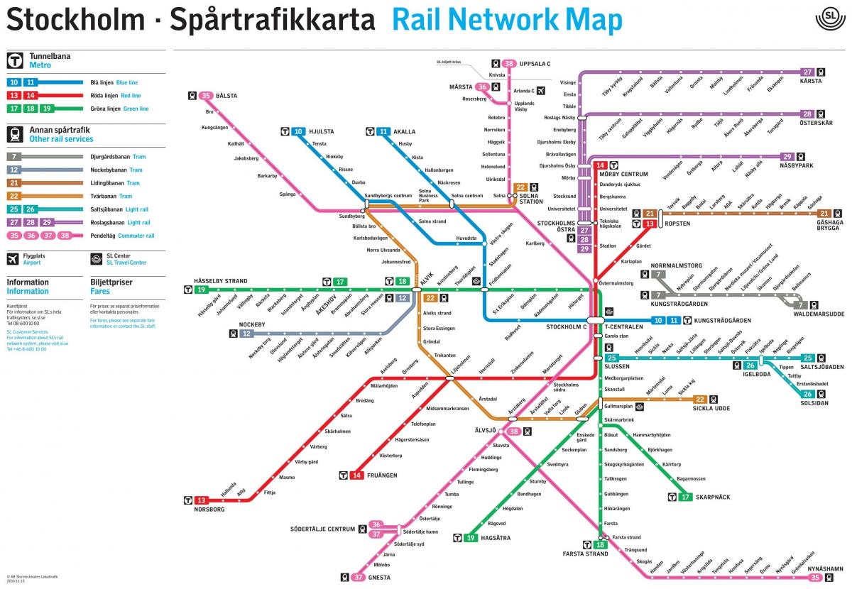 Stockholm Svédország metró térkép