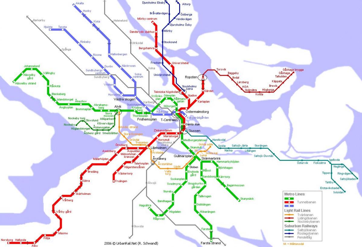 metró térkép Stockholm, Svédország
