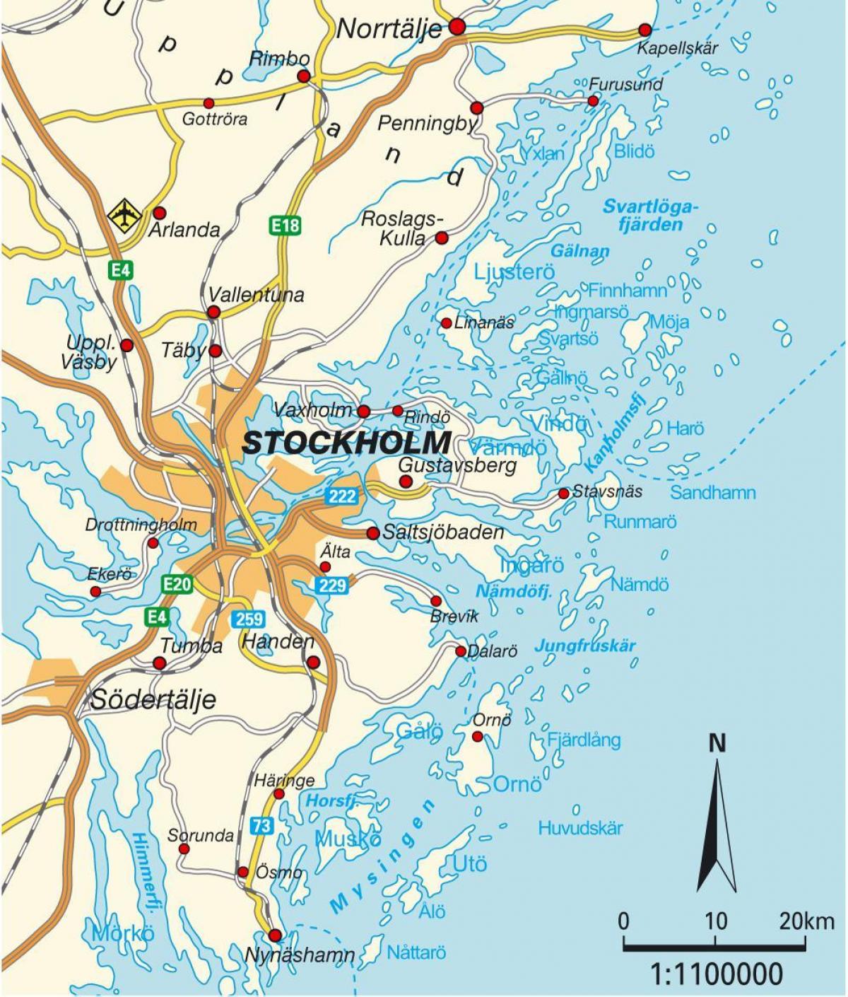 Stockholm Svédország város térkép