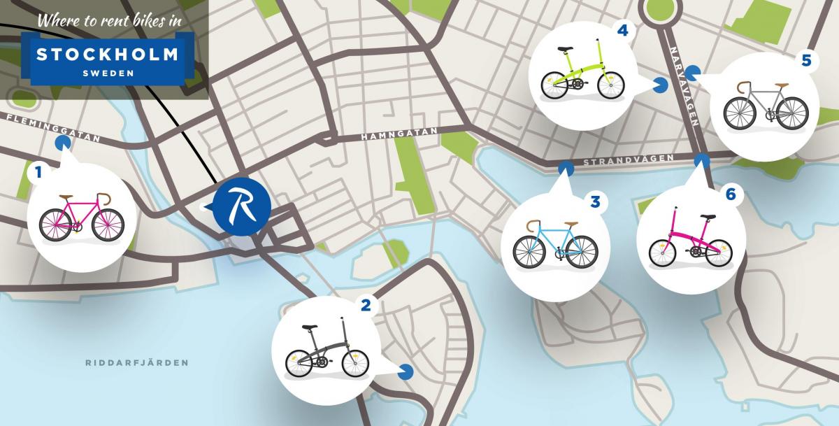 Stockholm city kerékpár térkép