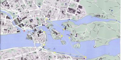 Térkép Stockholm központjában.