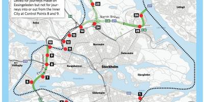 Térkép Stockholm dugódíj