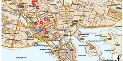 Stockholm turisztikai látnivalók térkép