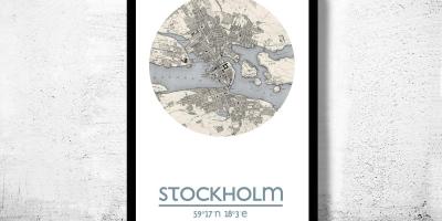 Térkép Stockholm térkép poszter