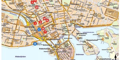 Turista térkép, Stockholm, Svédország